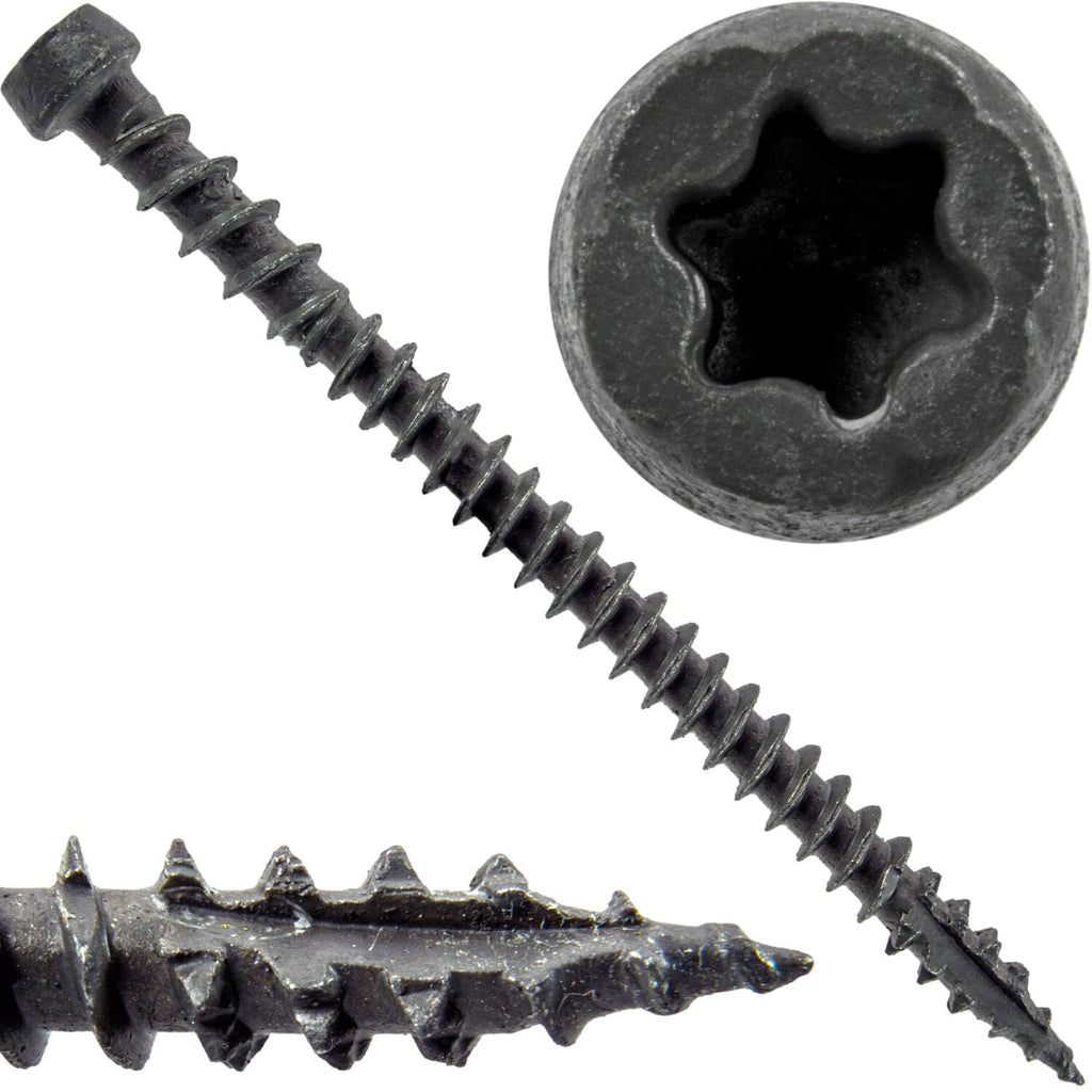 10 x 2-3/4' Graystone Composite Decking Wood Screw Torx/Star Drive Head - Exterior Coated - AQC Lumber Compatible - CASE Qty 42 Boxes 3,570 Screws