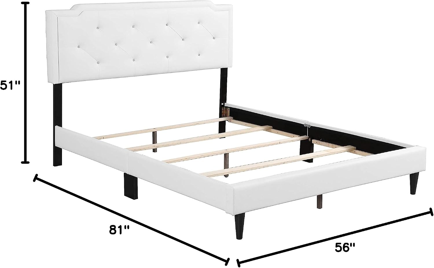 Glory Furniture Deb Faux Leather Upholstered Full Bed in White