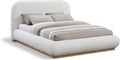 Meridian Furniture B1211Cream-K Vaughn Collection Modern | Contemporary King Bed with Soft Cream Chenille Fabric, Natural Finish Solid Wood Base, 90' W x 93' D x 44.5' H, Cream, King