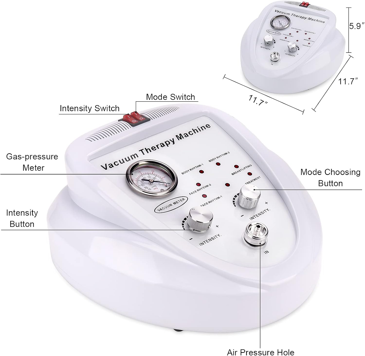 Vacuum Therapy Cupping Machine with 30 Cups and 3 Metal Gua Sha Handles for Salon SPA, Body, Back, Face Massage Care
