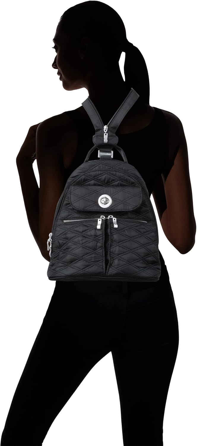 Baggallini Naples Convertible Backpack - Travel Sling Crossbody - 12' Nylon Handbag w/RFID & Padded Tablet Sleeve