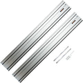 POWERTEC 110' Track Saw Guide Rail Joining Set for Kreg Track Saws, Include 2x55' Extruded Aluminum Guide Rail and 2 Rail Extension Connectors Perfect for Repeatable Rip Cuts & Crosscuts (71991)