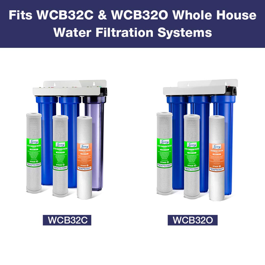 iSpring F12WCB32 20' x 2.5' Whole House Water Filters for WCB32 Series Water Filter Systems, Pack of 12