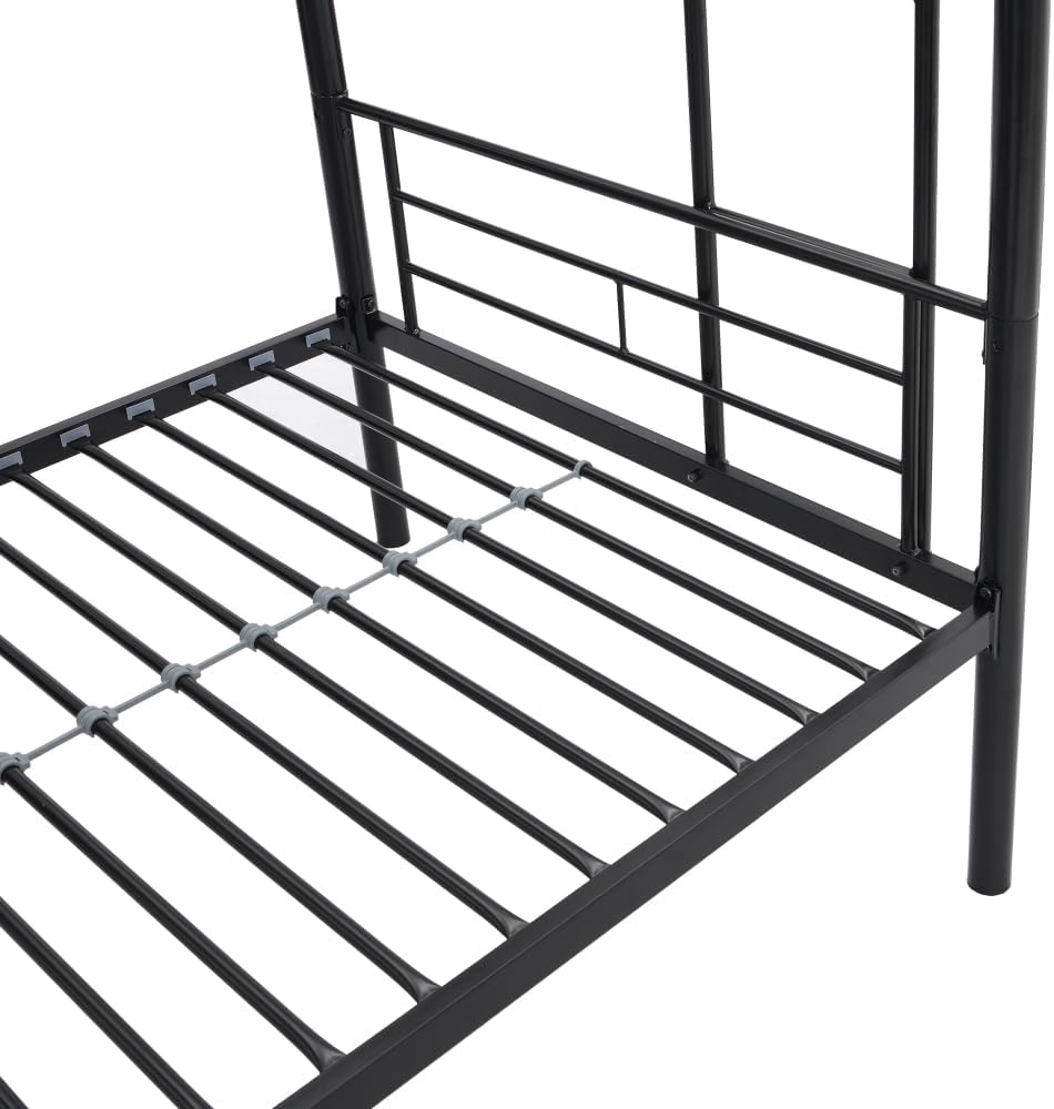 BUNK Bed Pink Twin Over Twin (Black + Metal)