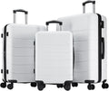 Sweetcrispy 3 Piece Expandable Luggage Set, ABS Hard Shell Rolling Suitcases with Smooth Spinner Wheels and TSA Lock, Lightweight Travel Luggage for Trip, 20/24/28 Inch, Cream White