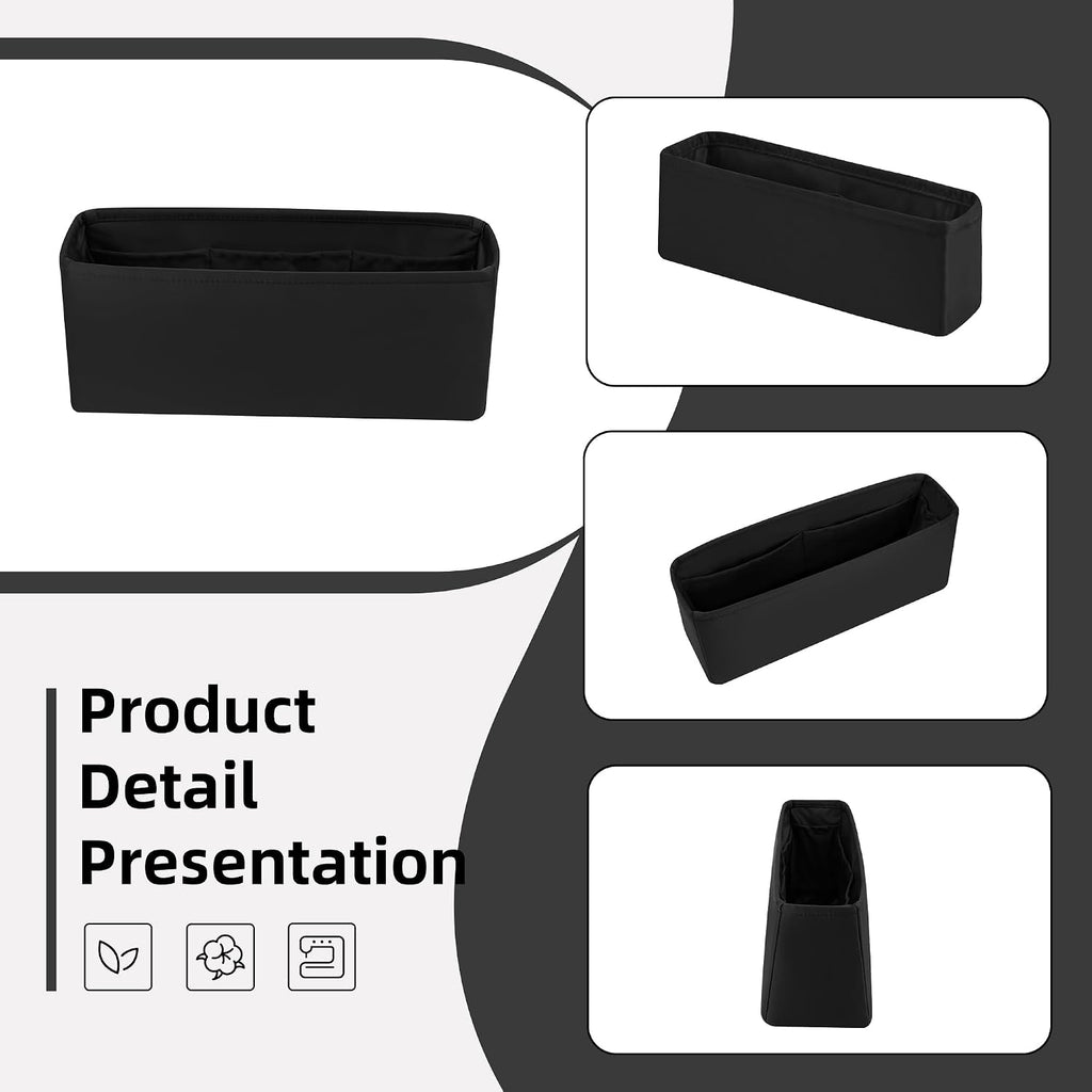 DGAZ Bag Organizer Insert For Kelly pochette/mini II /20/25/28/32/35/40/42/45 Bags, Silk Purse Organizer, Simplicity Handbag & Tote Organizer(Black,KL50)