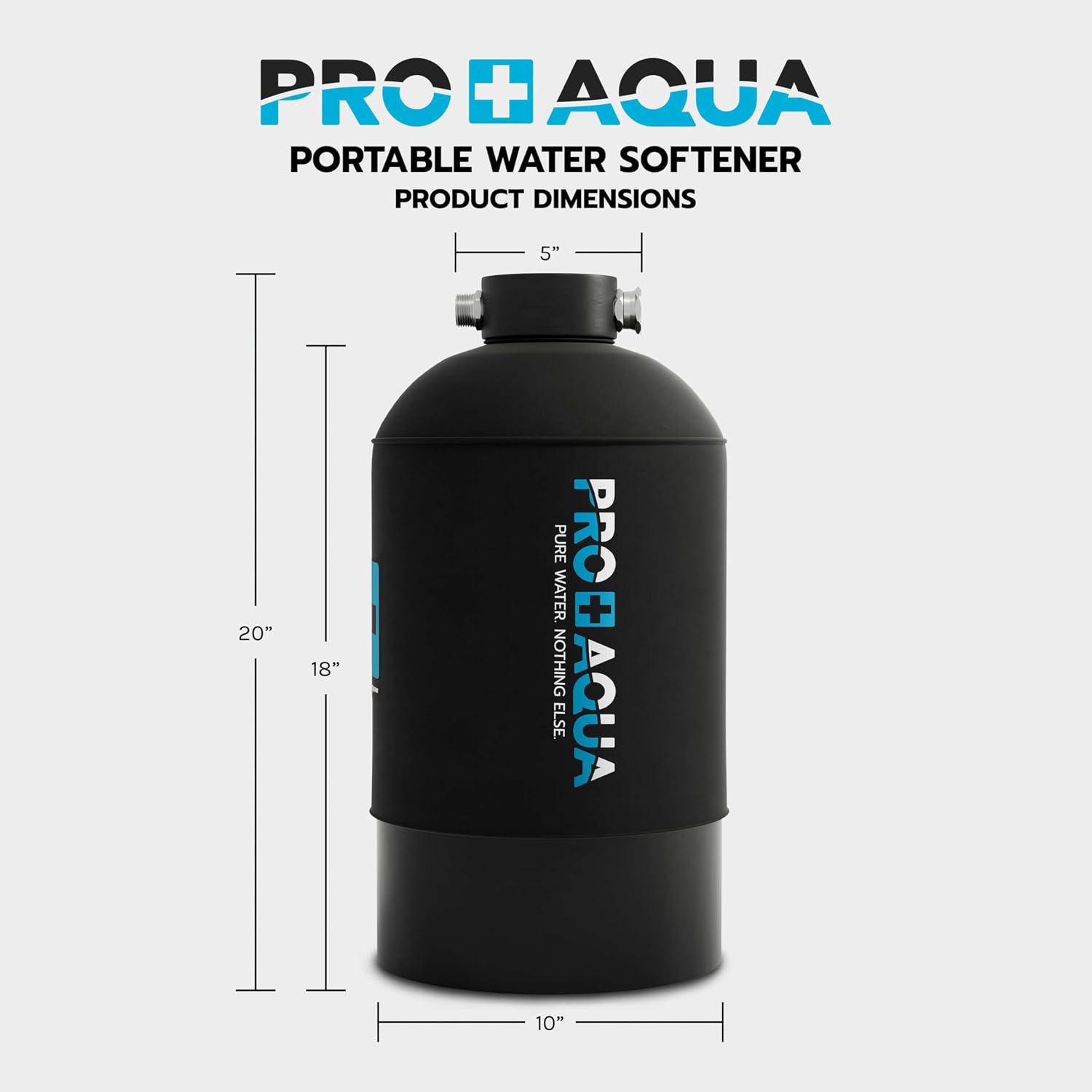 PRO+AQUA 16,000 Grain Portable Water Softener for RV, Trailers, Boats, Mobile Car Wash, Pressure Wash – Protects Water Systems from Hard Water Damage and Corrosion, with Pre-Filled High-Capacity Resin