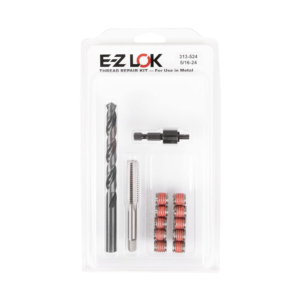 E-Z LOK Metal Thread Repair Kit Tool and Stainless Steel Threaded Inserts Thin Wall 5/16-24 x 7/16-20