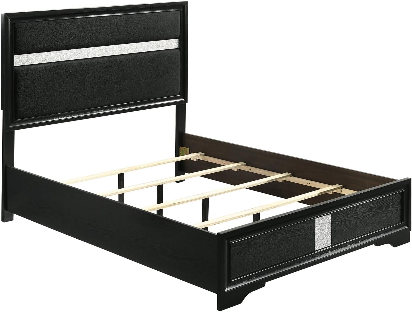 HomeStock French Fabulous 5-Piece Full Bedroom Set Black