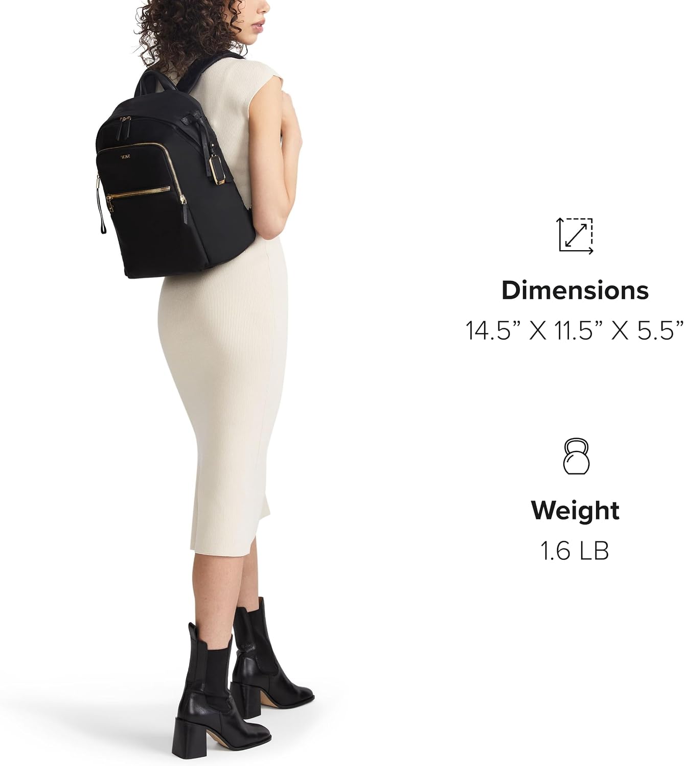 TUMI - Voyageur Halsey Backpack - Travel Backpack - For Business, Fashion, Commute - Holds Up to 14' Screens - Black & Gunmetal