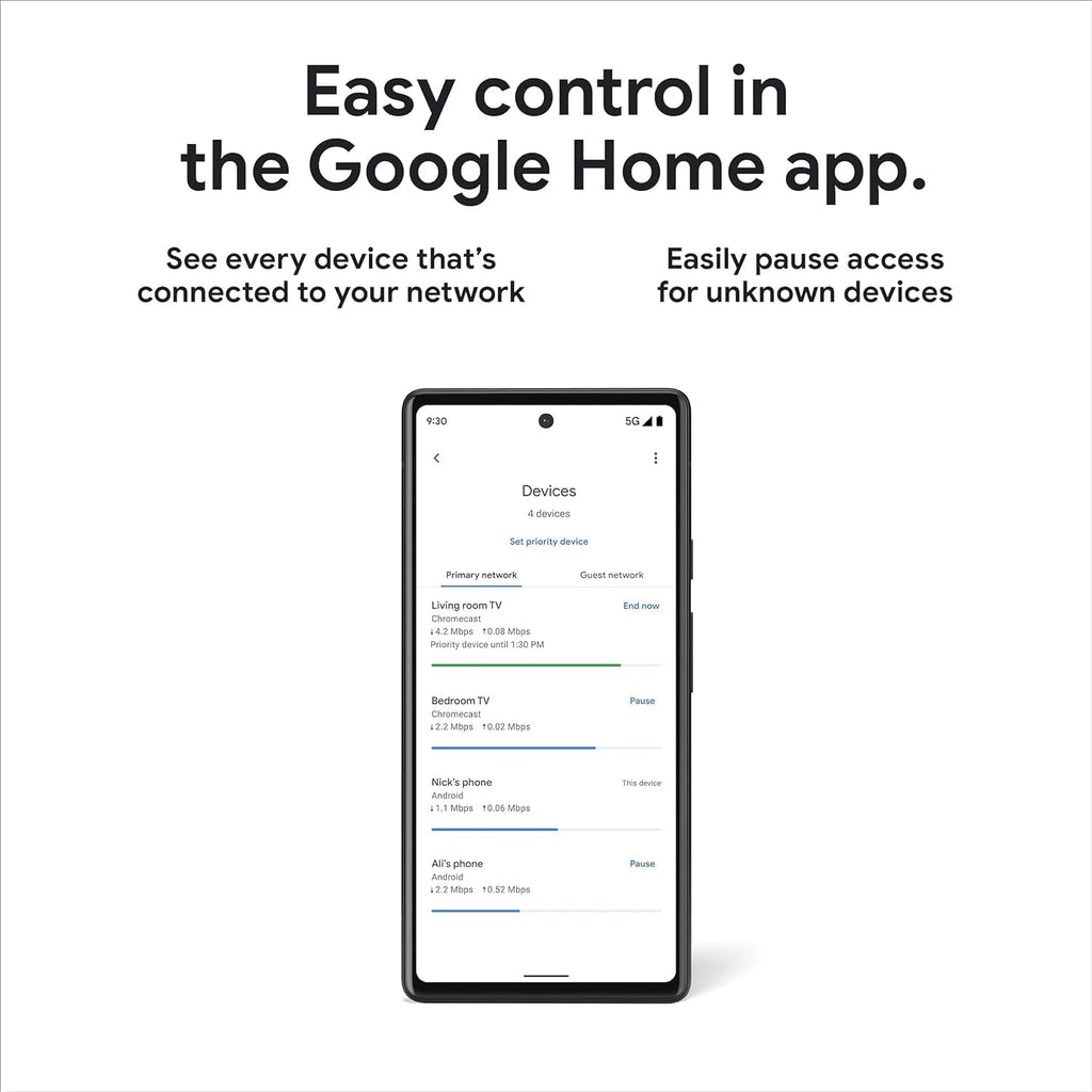 Google Nest WiFi Pro - Reliable Home Wi-Fi System with Fast Speed and Whole Home Coverage - Mesh Router - Snow (2 Pack) (Renewed)