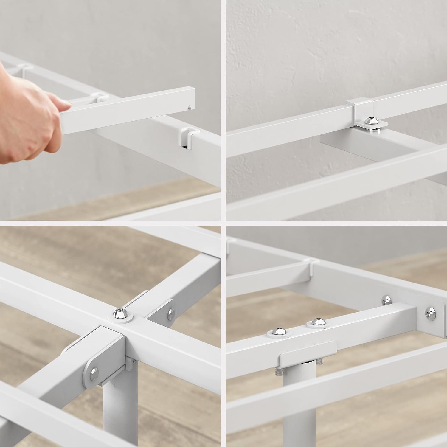 Zinus Florence Metal Platform Bed Frame, Mattress Foundation, No Box Spring Needed, Easy Assembly, White, Twin