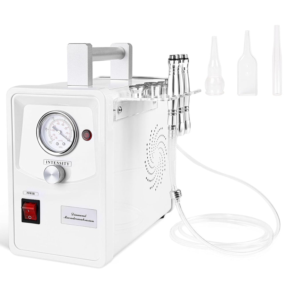 Beauty Star Professional Diamond Microdermabrasion Machine for Face & Body, 68cmHg Adjustable Suction Facial Peeling Device with 9 Tips, At-Home Spa Treatment for Blackhead Removal, Wrinkles