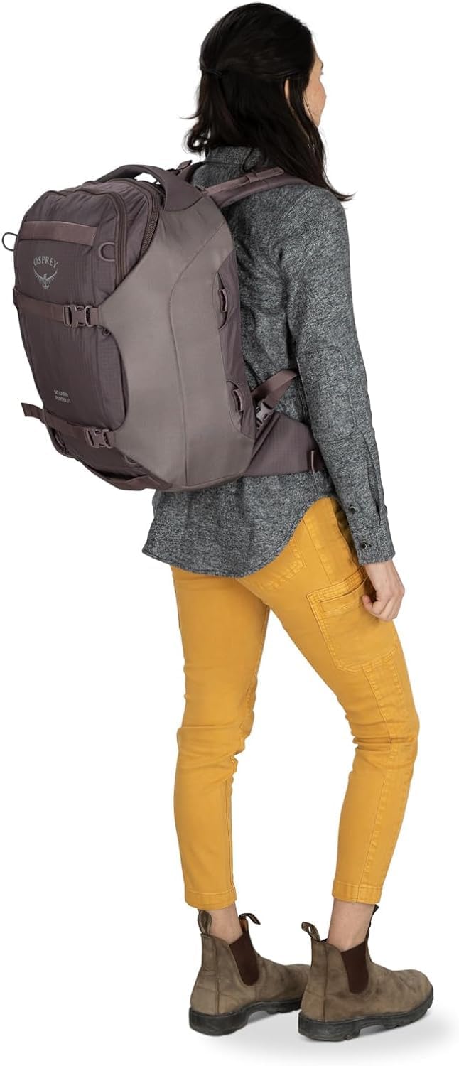 Osprey Sojourn Porter 30L Travel Backpack - Carry-On Compliant Luggage with StraightJacket Compression and Padded Laptop Sleeve - Durable Pack for International or Urban Travel, Brindle Brown