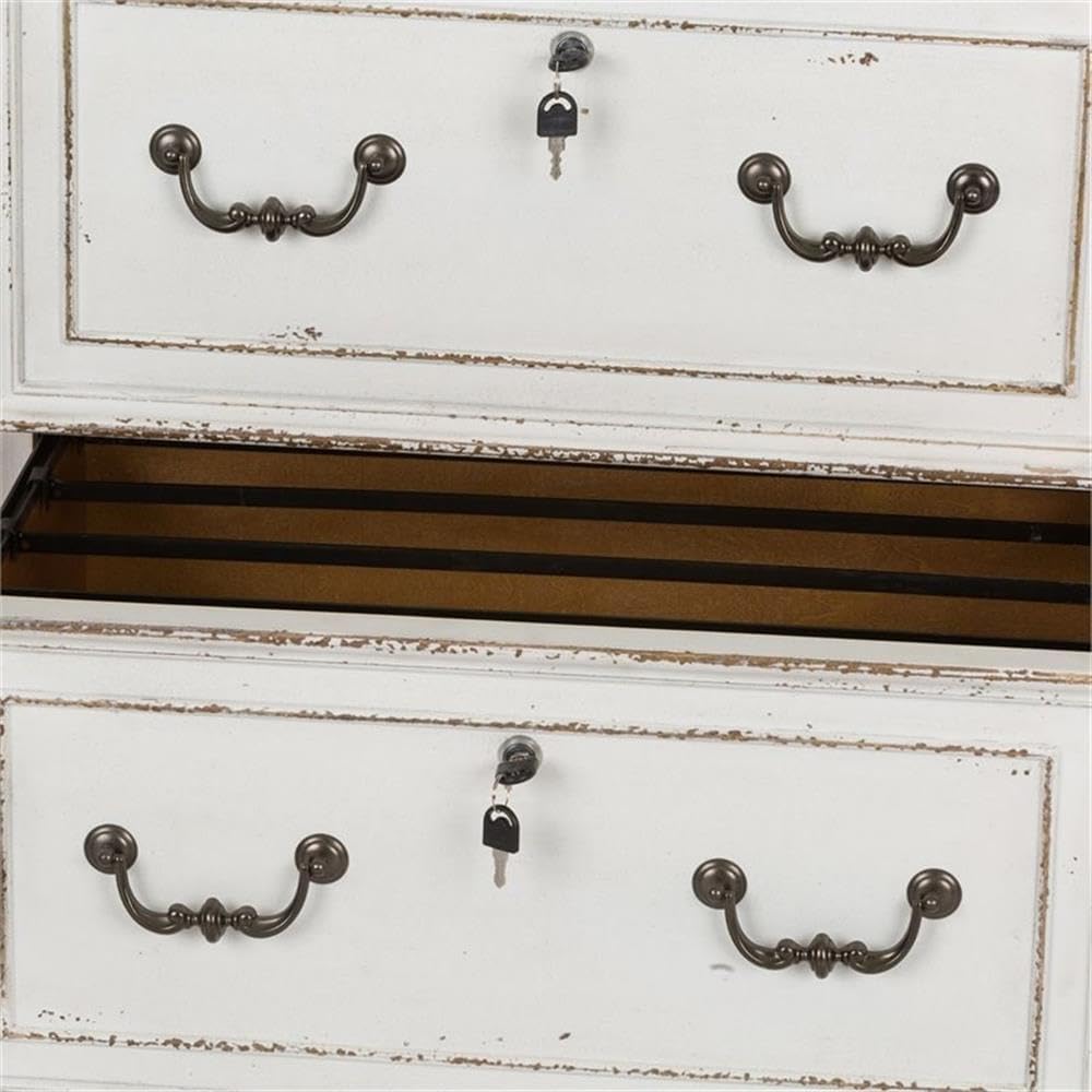Liberty Furniture Magnolia Manor Media Lateral File for Home Office, W34' x D22' x H31', White