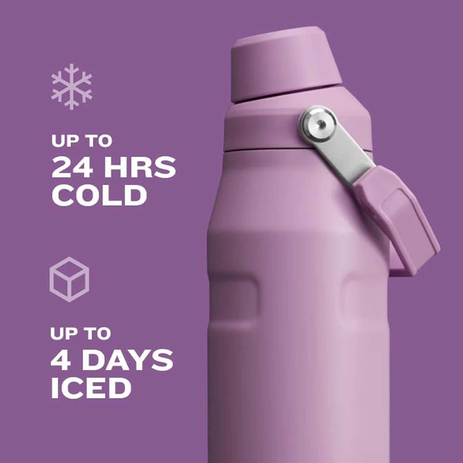 Stanley IceFlow Flip Straw 2.0 Water Bottle 24 OZ | Built-In Straw with Larger Opening | Lightweight & Leak-Resistant | Insulated Stainless Steel | BPA-Free | Frost (Pack of 4)
