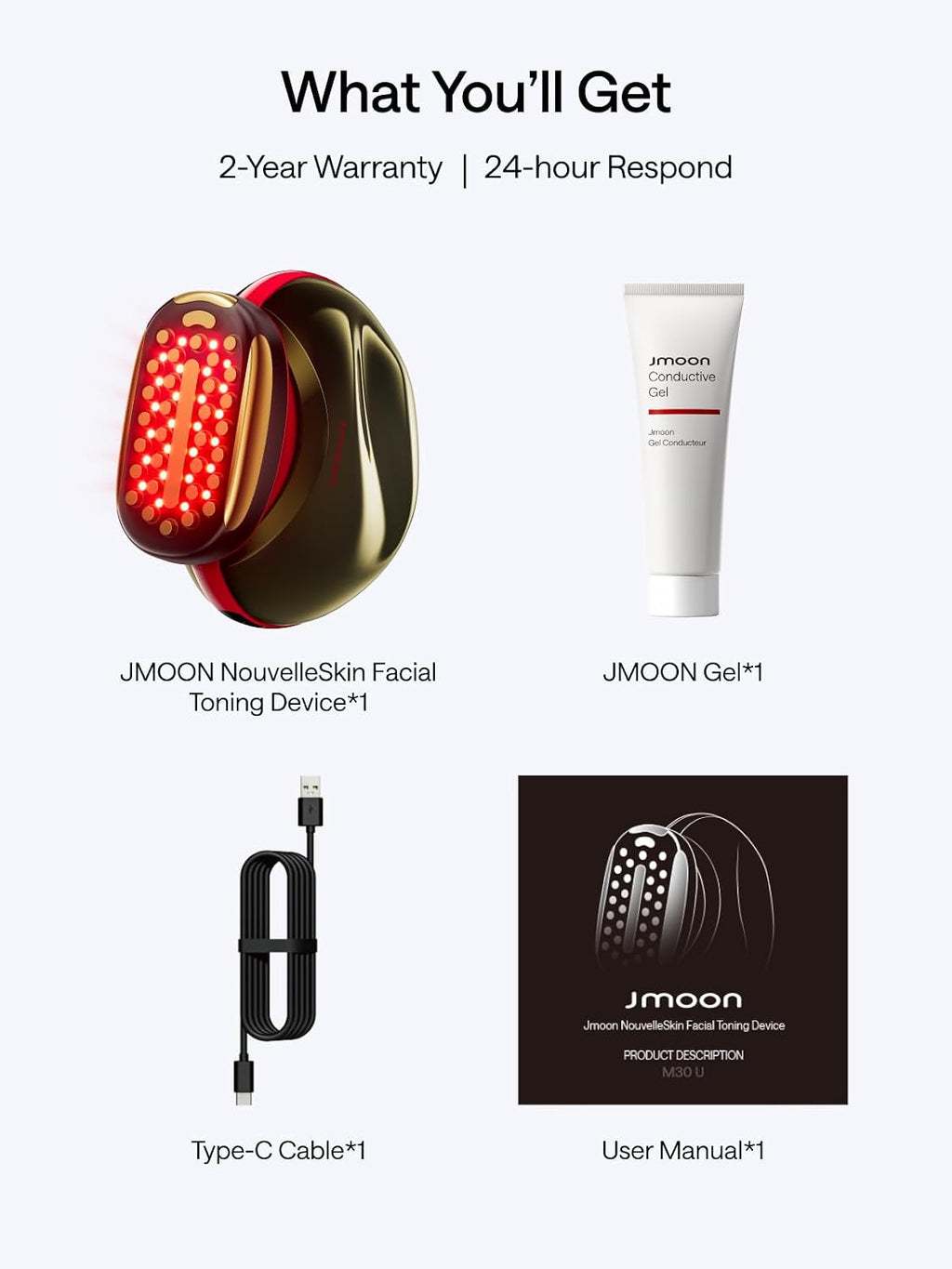 JMOON by Ulike Microcurrent Facial Device, M30U Red Light Therapy for Face, Safe Anti Aging Skin Care, 4 Modes, 5 Energy Levels for Full Face Lift and Ideal for Smile Lines, Eyes, and Forehead (Red)