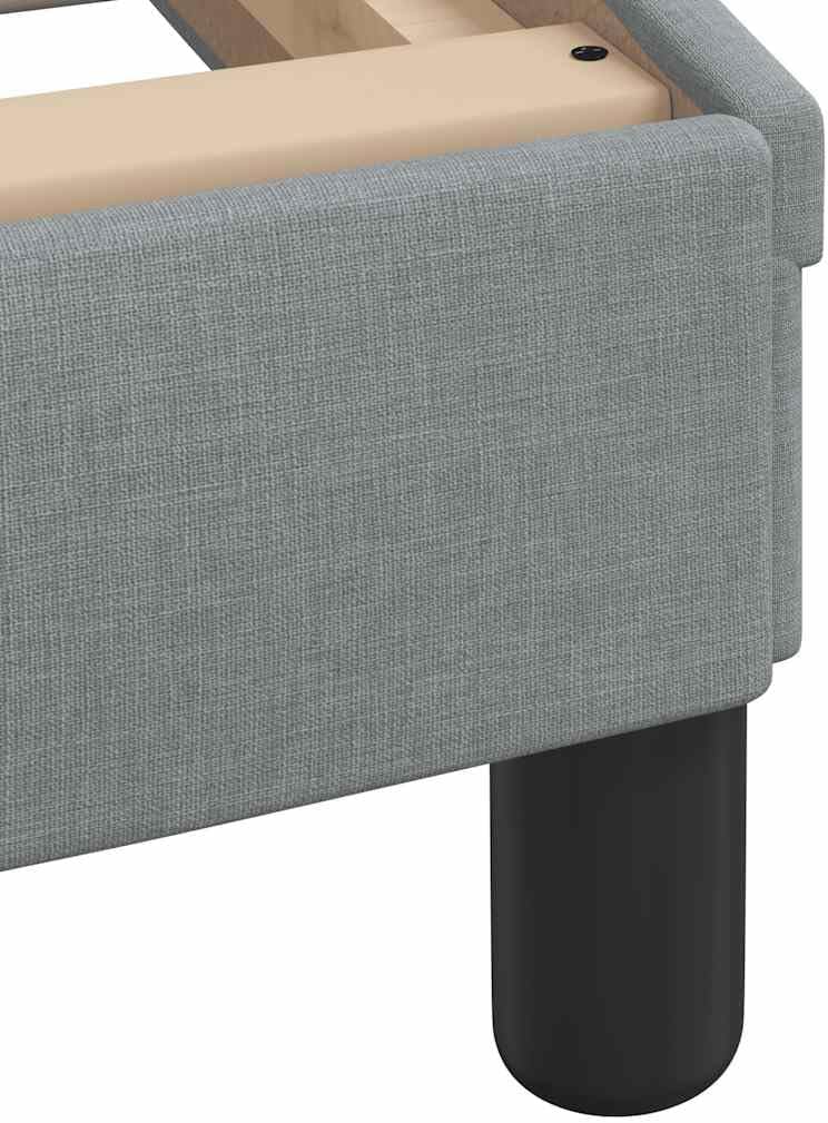Light Grey Twin Bed Frame with Wavy Sides and Plush Headboard, Sturdy Solid Pine Construction with Under-Bed Storage, Modern Minimalist Design for Bedroom, Breathable