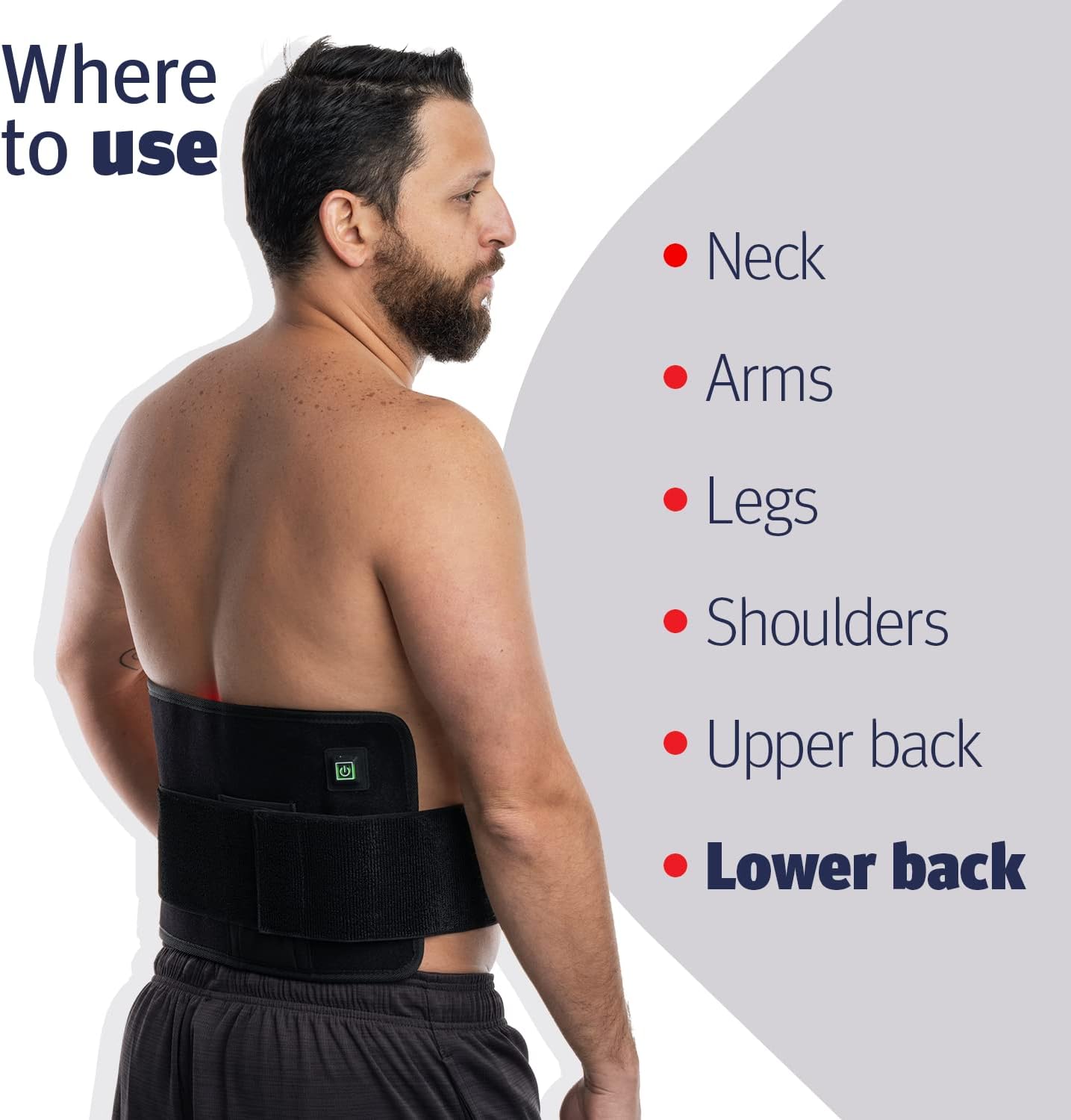 Red Light Therapy for Body - LED Infrared and Red Light Therapy Belt for Back, Arms and Neck. Pain Reliever Red Light Body Therapy Equipped. Rechargeable with Powerful LEDs - 660nm 850nm.