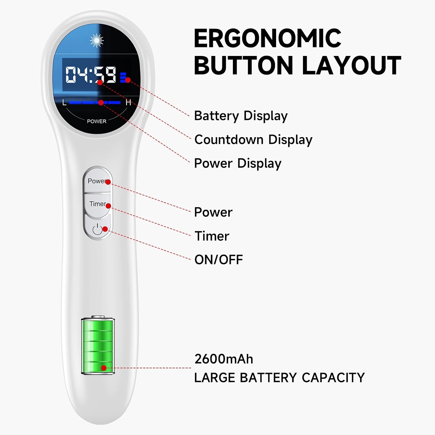Holsn Red Light Therapy Infrared Light Tharepy, Red Light Device for Body Pain Relief, Joint, Muscle & Tissue 14 * 650nm + 3 * 808nm