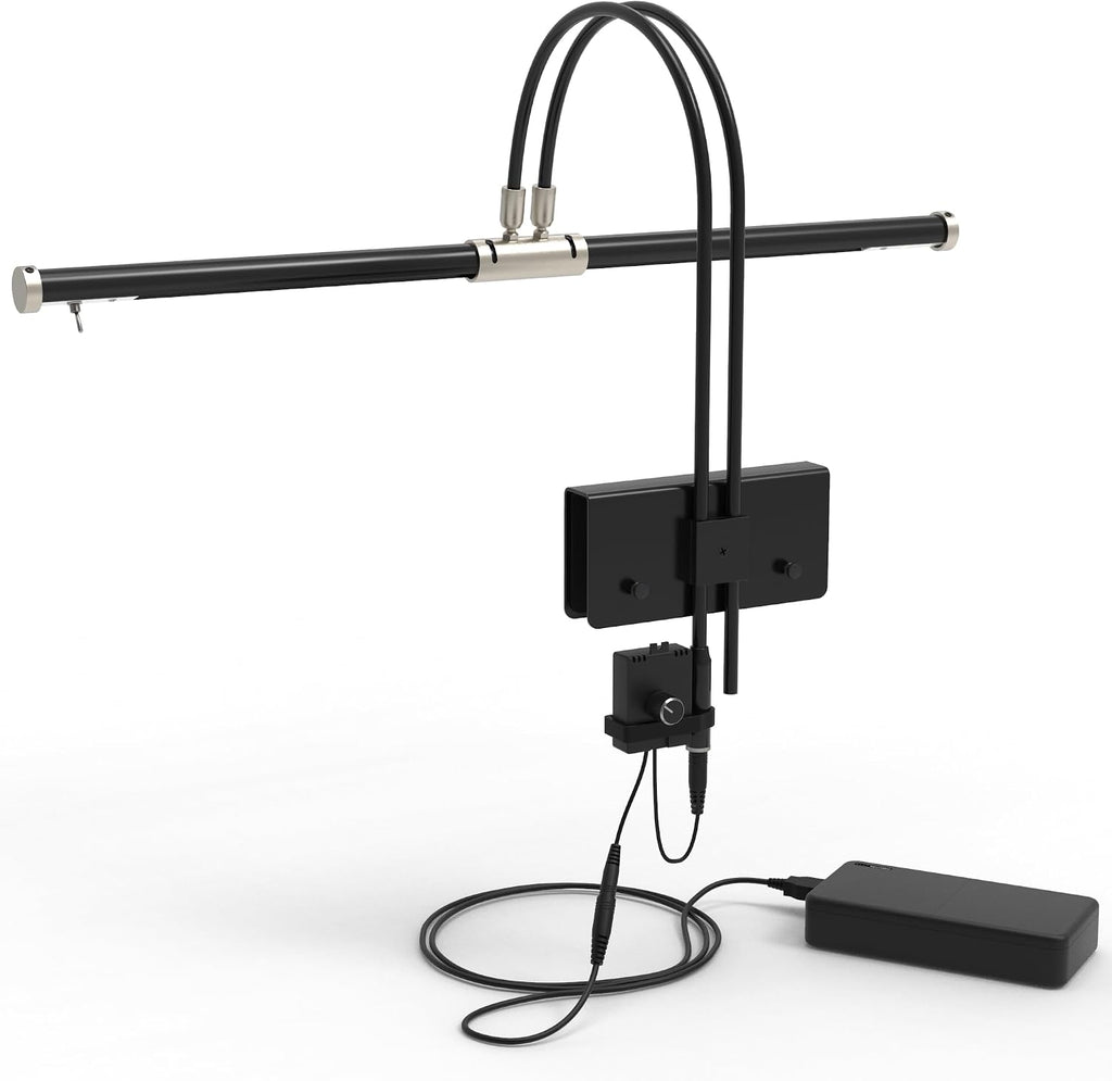 Cocoweb 22' Battery Powered Grand Piano Lamp in Satin Nickel - LED, Adjustable, Quality Lighting