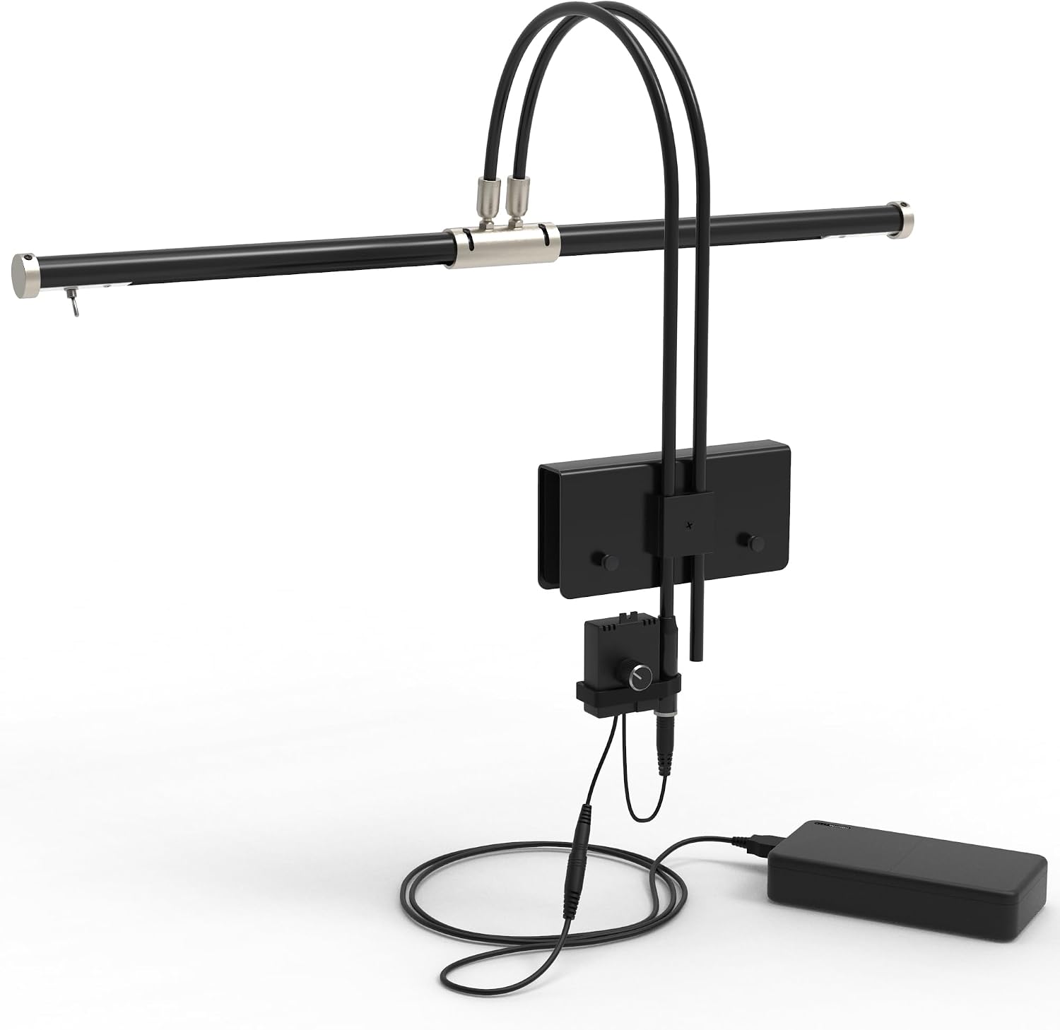 Cocoweb 22' Battery Powered Grand Piano Lamp in Satin Nickel - LED, Adjustable, Quality Lighting