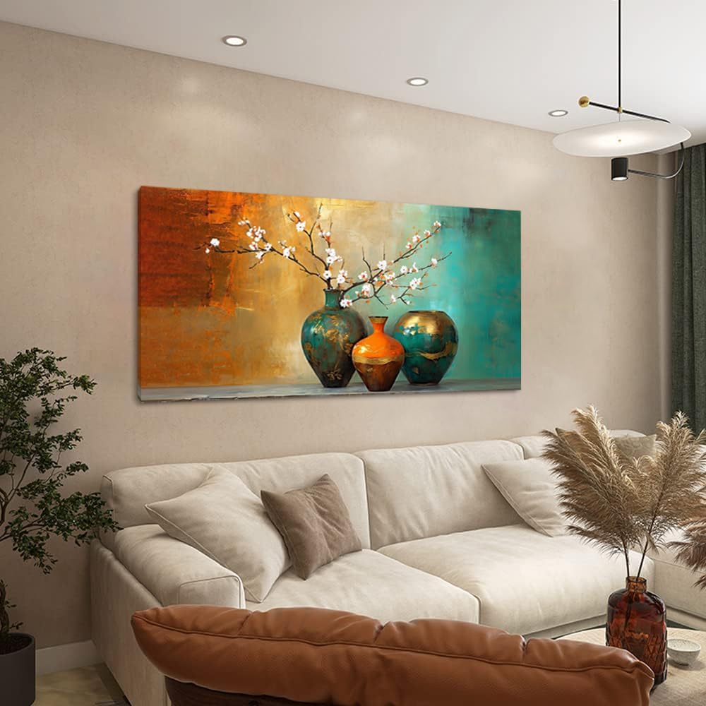 ZOMNAI Modern Painting Flowers in Vase Plants Wall Art Decor Artwork for Bedroom (30x60 Inches)