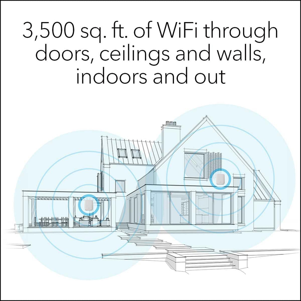 NETGEAR Orbi Whole Home Tri-Band Mesh WiFi 6 System (RBK652S) – Router + 1 Satellite Extender - Security Features - Coverage up to 3,500 sq. ft., 40 Devices - AX3000 (up to 3Gbps)
