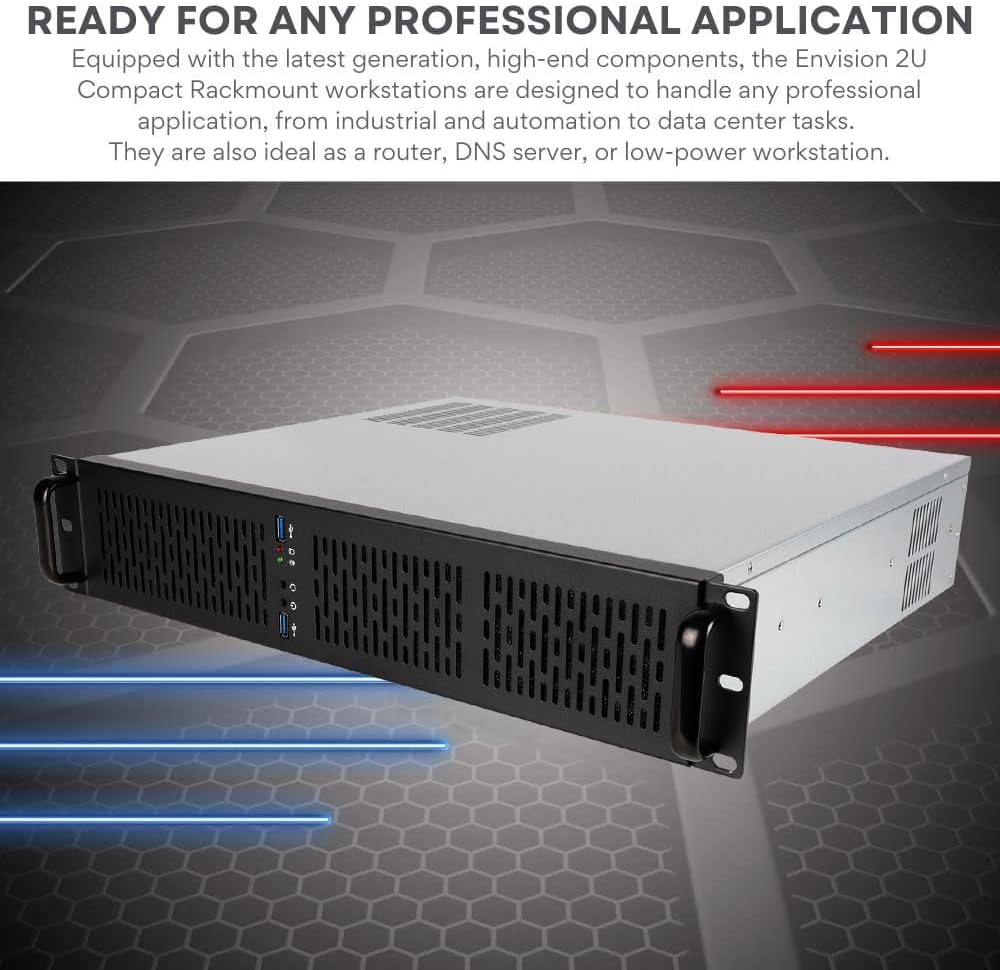 Quiet Rackmount Computer (Intel 10-Core 3.2-4.9GHz Ultra 7 265 CPU, 32GB DDR5 RAM, 1TB SSD, W11 Pro) - 2U Rack Mount Server or Workstation Desktop PC for Home or Business