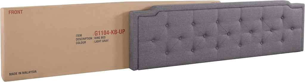 Glory Furniture Deb Fabric Upholstered King Bed in Gray