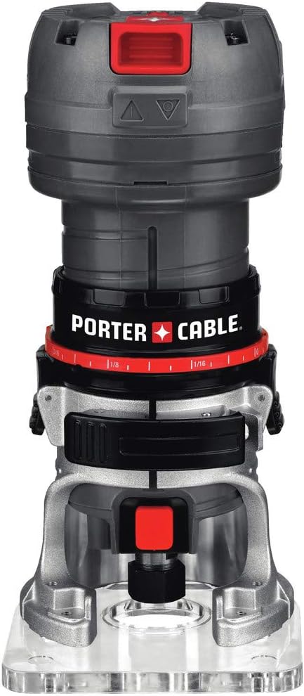 PORTER-CABLE Porter Cable Router, Variable Speed, 1/4-Inch Laminate Trimmer, 5.6-Amp (PCE6435)