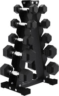 BalanceFrom Premium Rubber Encased Hex Dumbbell Sets, 46LBS Set, 60LBS Set, 100LBS Set