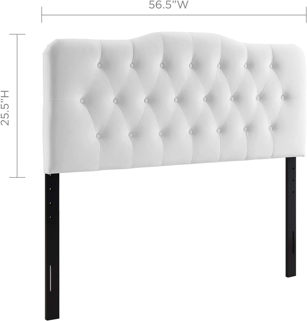 Modway Annabel Diamond Tufted Performance Velvet Full Headboard in White