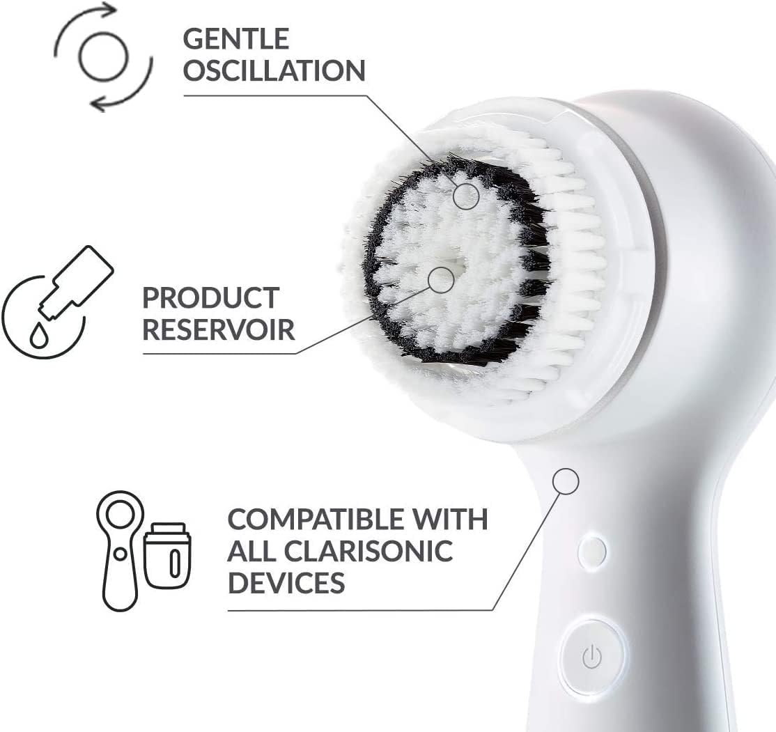 Mia 2 Sonic Facial Cleansing Brush - Electric Face Exfoliator for Deep Clean & Pore Cleansing, Waterproof & Rechargeable – White