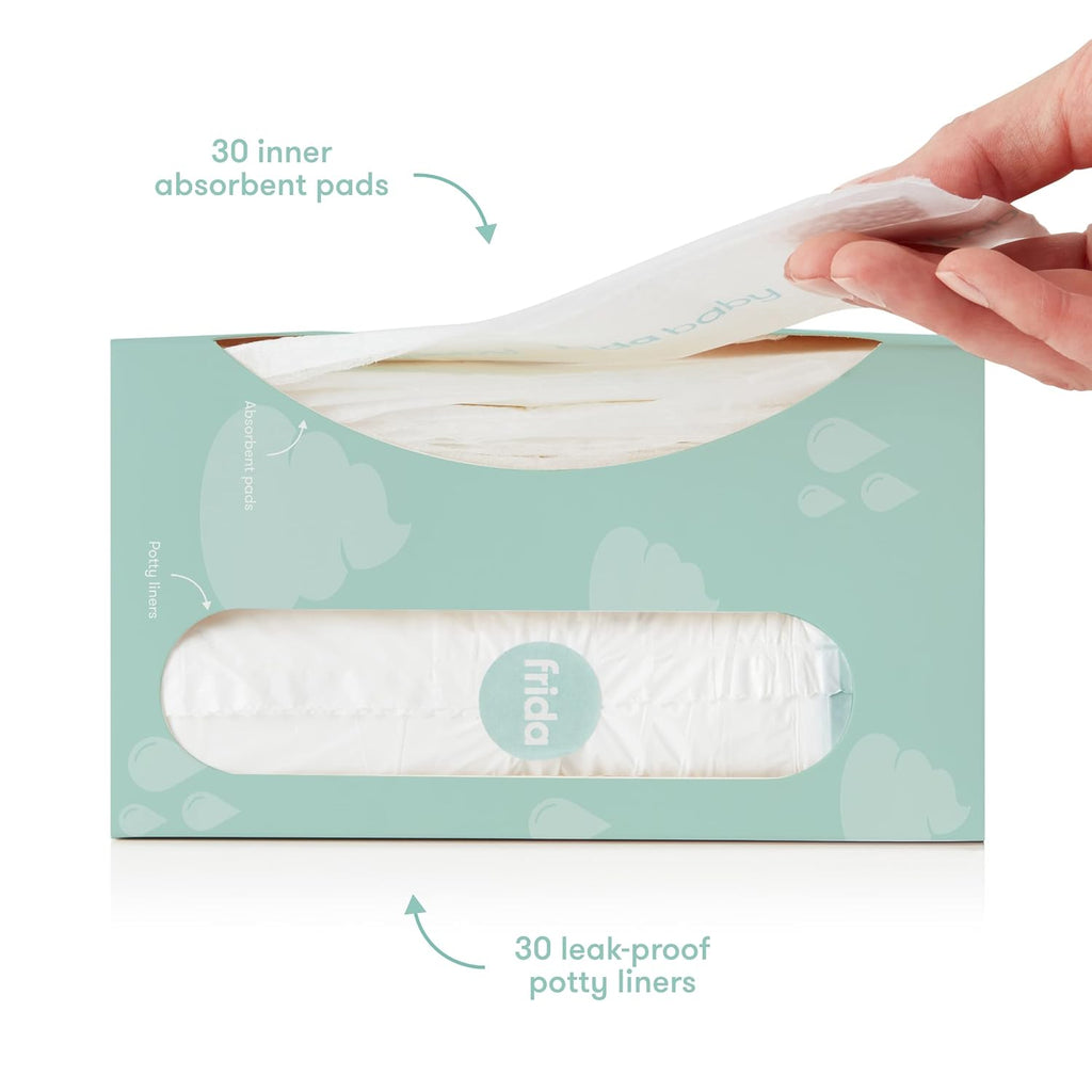Frida Baby Poo + Pee Potty Liners, Leak-Proof, Super-Absorbent Liners Potty_Bags, Fits Most Potty Chairs for Easy Cleanup, 30 Count (Pack of 12)