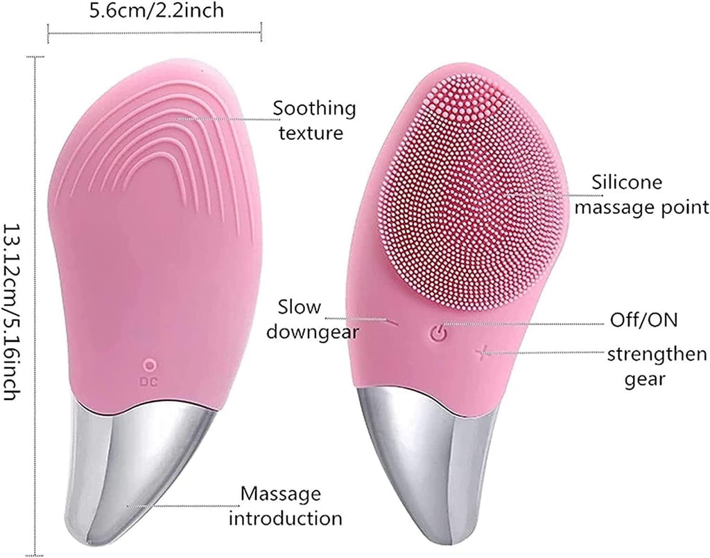 Facial Cleansing Brush, Silicone Electric Face Brush, Waterproof, USB Rechargeable for All Skin Types, Gentle Exfoliating, Deep Cleansing, Massaging Tool The Perfect Ideal Gift