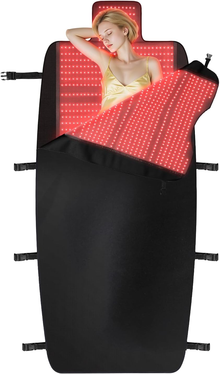New Red Light Therapy Mat for Full Body with 2850 LEDs, 5 Red Light Modes,5 Gears & 2 Timing Methods for Pain Relief. 86.6' x 39.3' Dual-Wavelength Red Light Therapy Blanket for Home Use