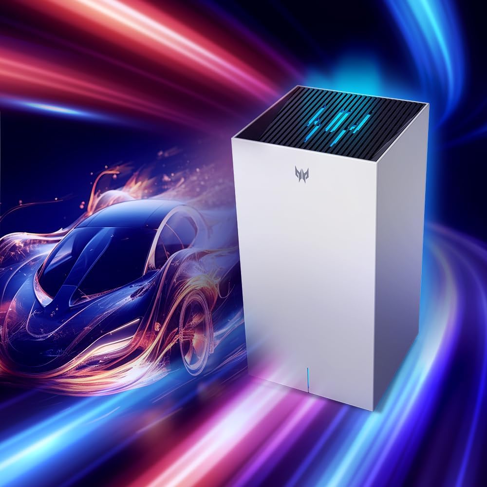 Predator Connect T7 Wi-Fi 7 BE11000 Mesh Gaming Router | Intel Killer Prioritization Engine | Up to 3000 Sq. Ft. | Up to 200 Devices | 2.5Gbps WAN & 2 x 1Gbps LAN | Lifetime Internet Security