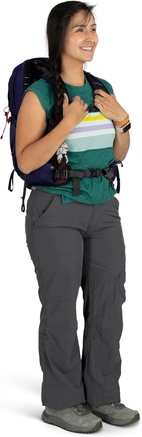 Osprey Tempest 11L Women's Lightweight Hiking Backpack - Small Daypack for Travel & Camping, Red Pampas/Coal Grey