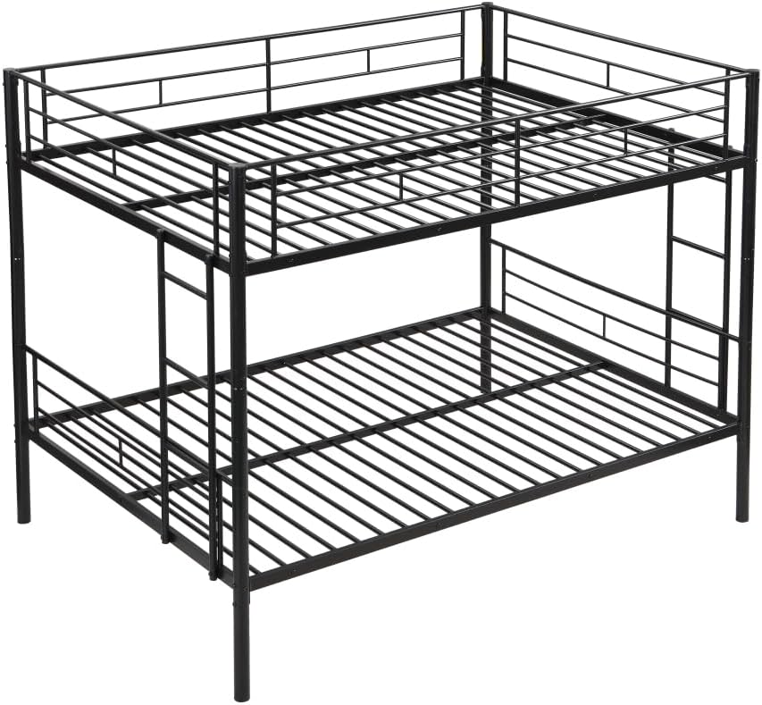 BUNK Bed Pink Twin Over Twin (Black + Metal-4)