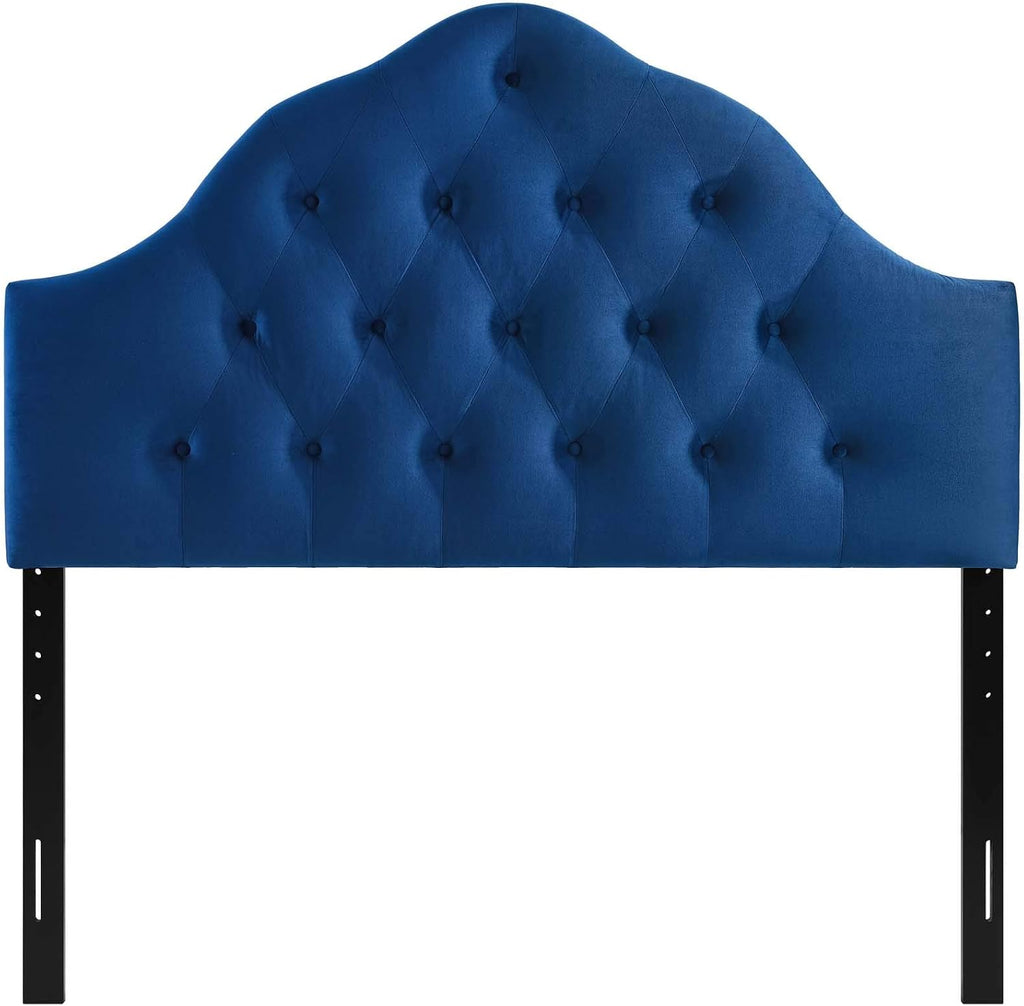Modway Sovereign Queen Diamond Tufted Performance Velvet Headboard, Navy