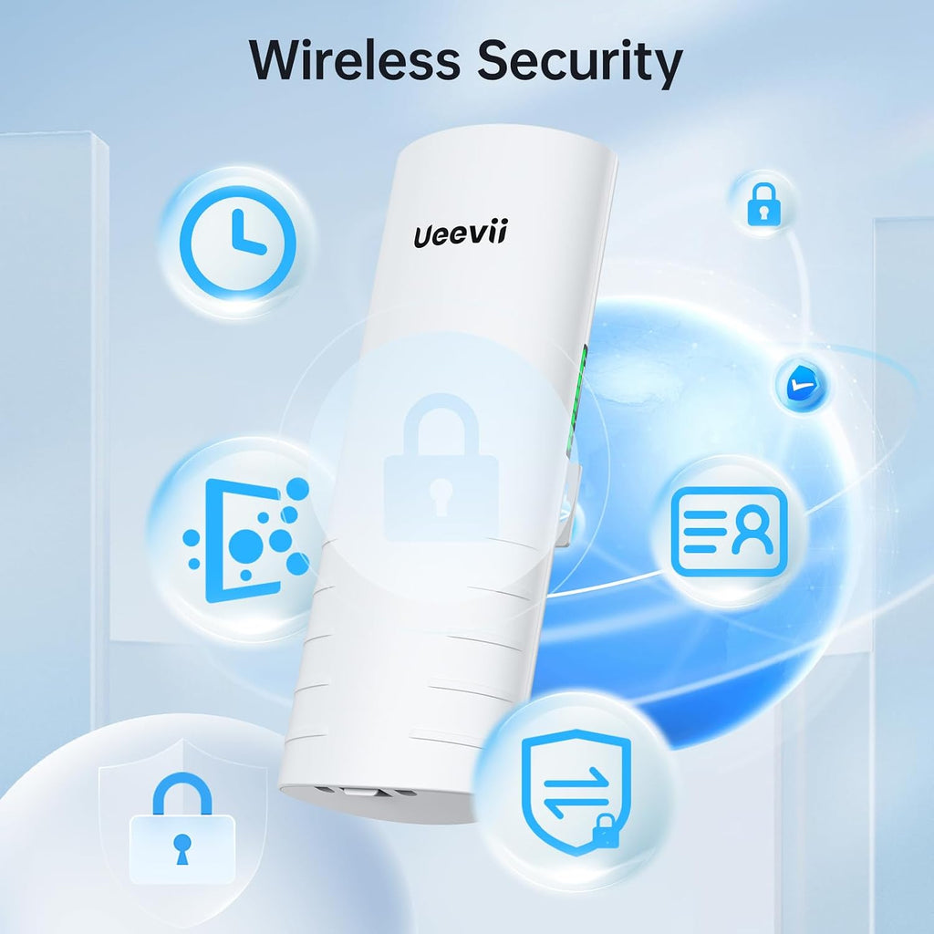 Wireless Bridge Outdoor with 2 Bracket: UeeVii CPE452 Point to Point 5.8G Long Range WiFi CPE - Work with Starlink- Extend Network to Shop Barn Garage, with 14DBi Antenna 24V PoE 2 LAN Port 2Pcs