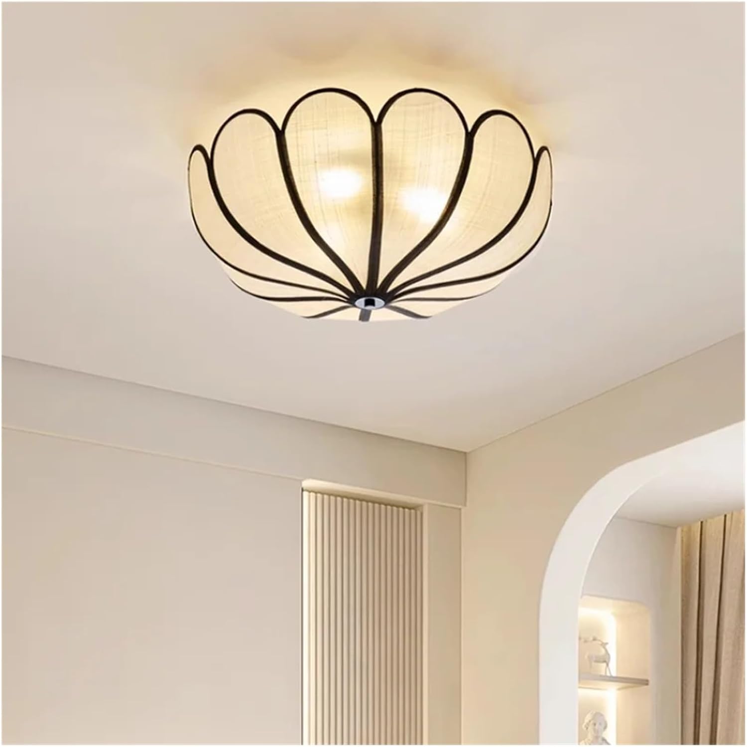 Nordic Ceiling Lamp Bedroom Romantic Ceiling Light Flower Creamy Petals Mounted Lamparas Led Luminarias