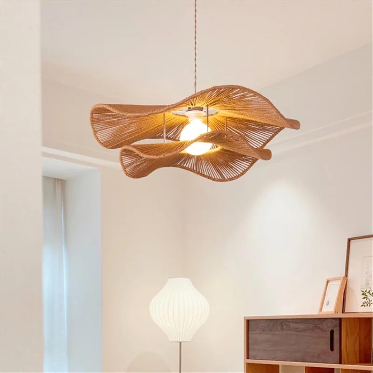 Minimalism E27 Led Pendant Lights Dining Room Hand Knitted Hemp Rope Suspend Lamp Fixtures Droplight Led Luminaria