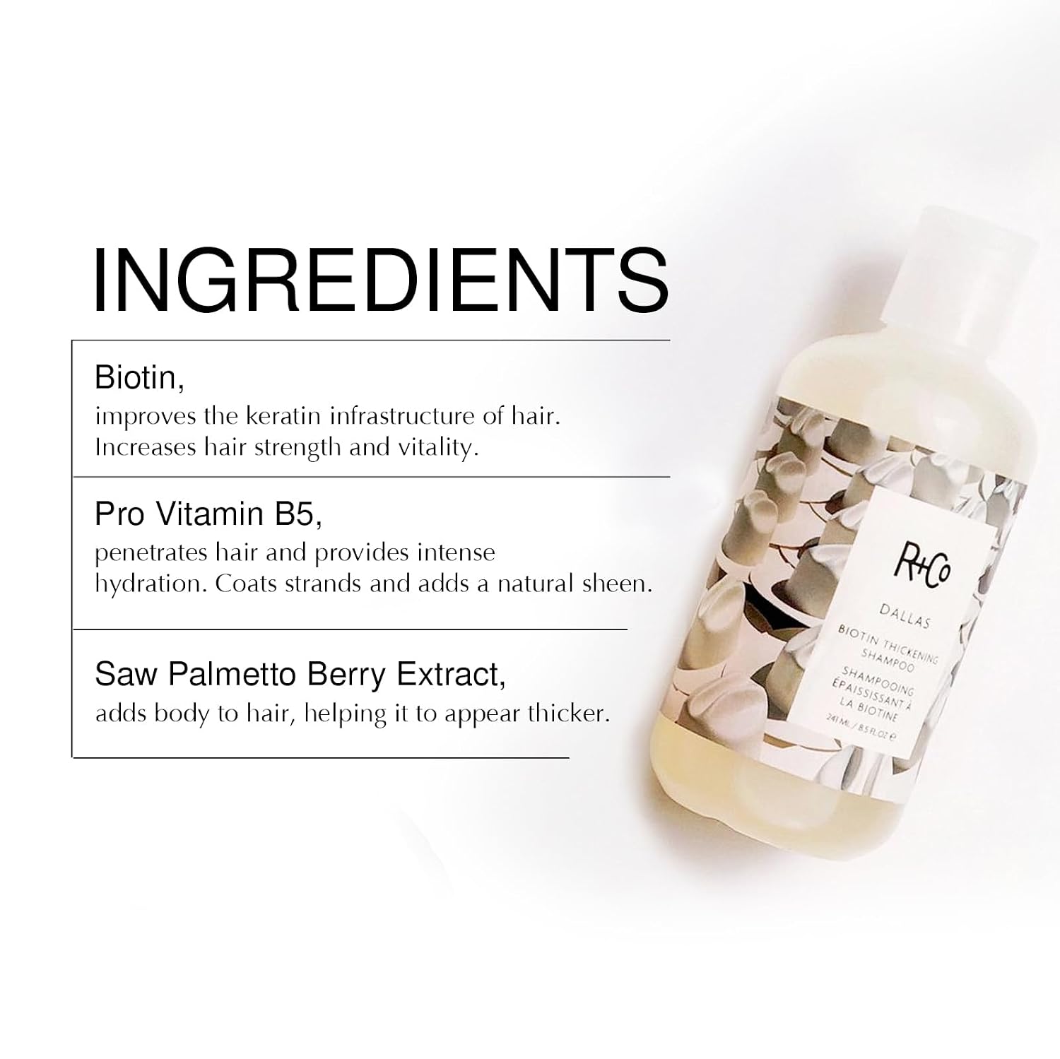 R+Co Dallas Biotin Thickening Shampoo and Conditioner Liter Set– Volumizing Formula for Fine, Thin Hair – Adds Strength, Body & Fullness – Sulfate-Free, Vegan & Cruelty-Free – 33.8oz (Pack of 2)