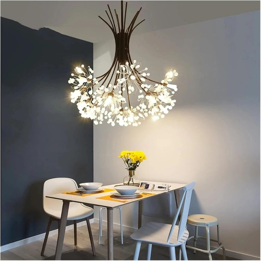 Modern Crystal Flowers Bouquets Chandeliers for Bedroom Dining Living Room Hotel Hall Home Led Pendant Lustre Luminaria Lamps Minimalist Design(77cm Black)