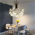 Modern Crystal Flowers Bouquets Chandeliers for Bedroom Dining Living Room Hotel Hall Home Led Pendant Lustre Luminaria Lamps Minimalist Design(77cm Black)