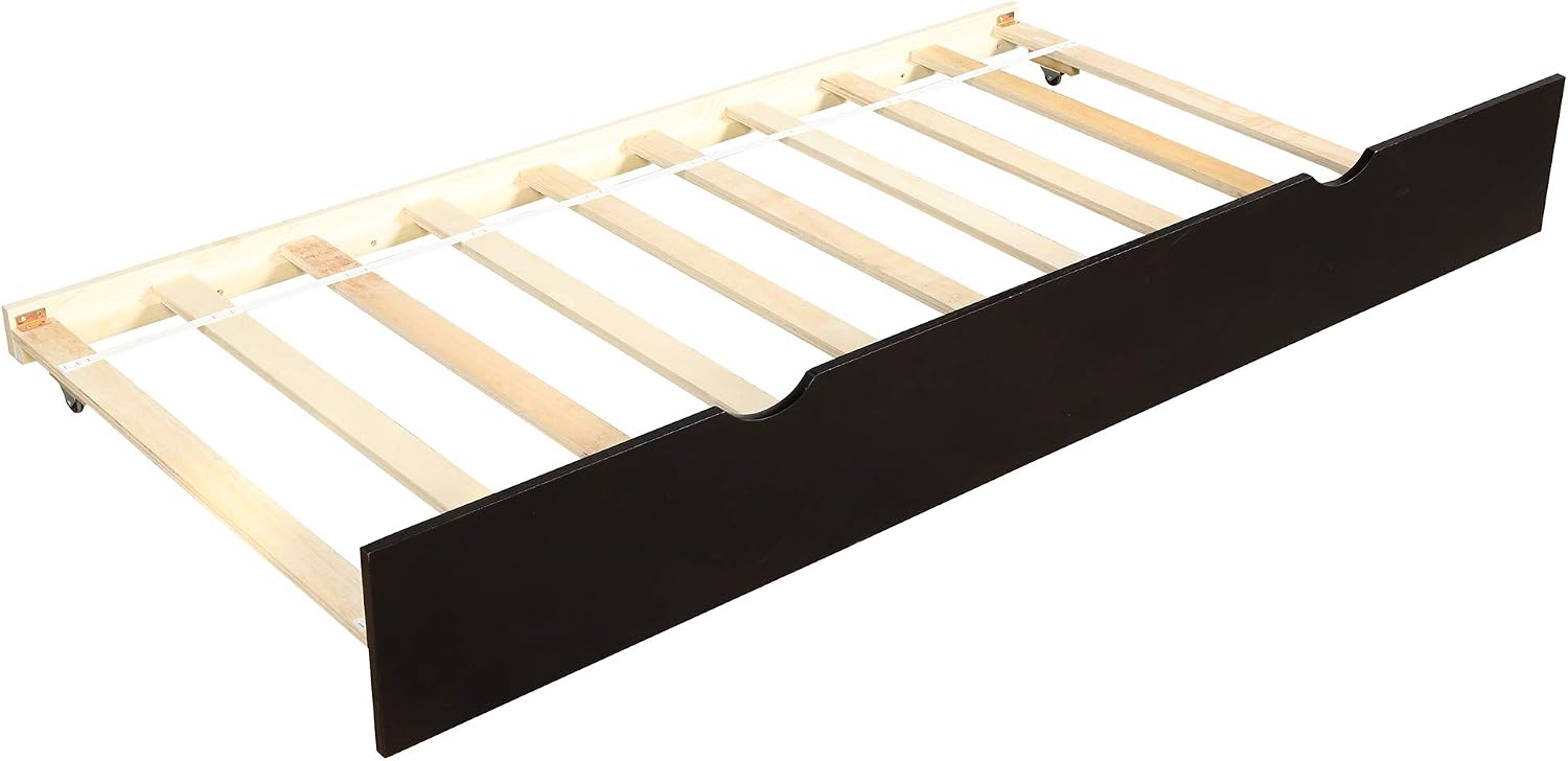 Daybed with Trundle Set,Twin Size,Espresso,Style and Function,Easy Assembly Instruction