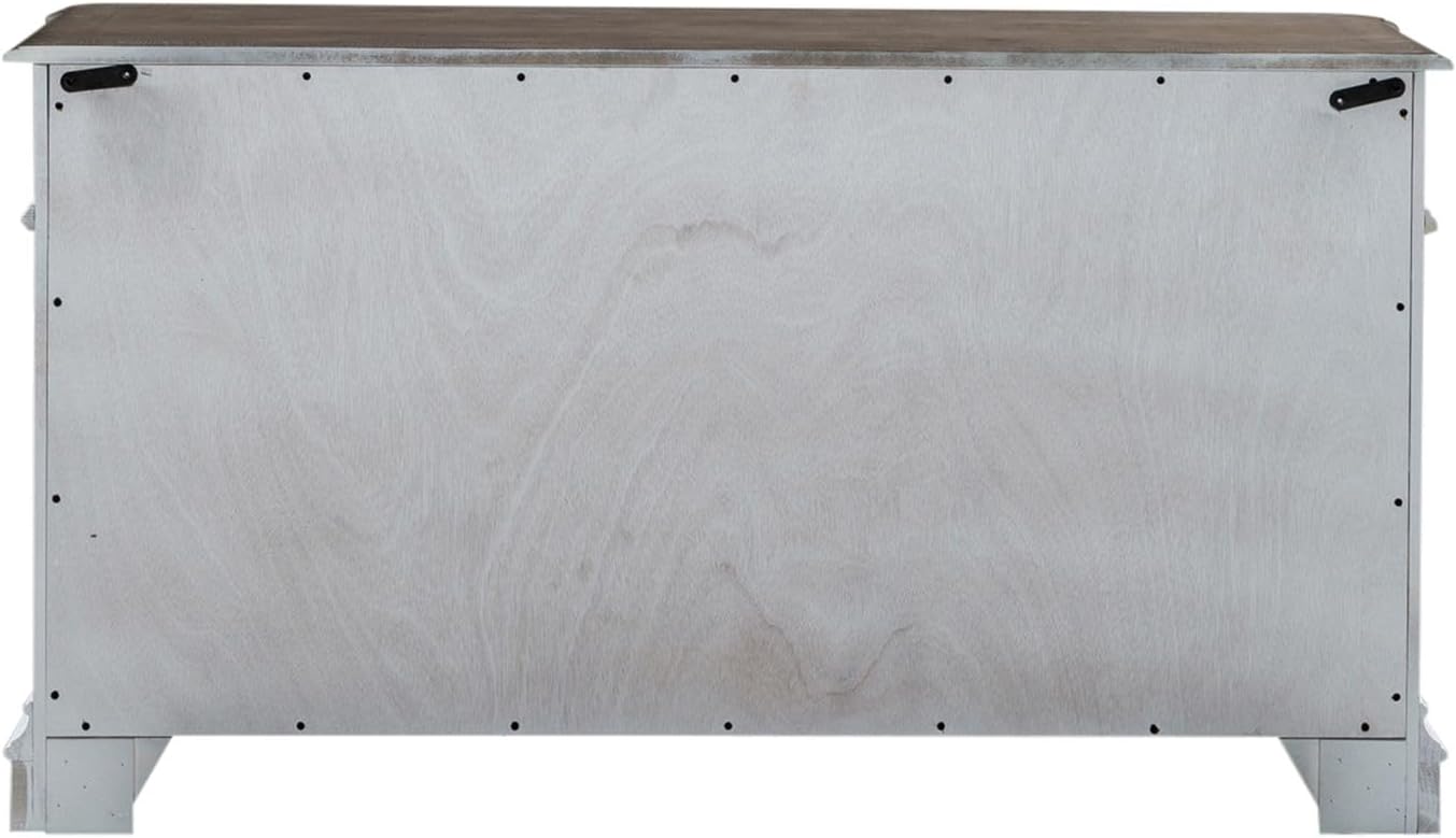 Liberty Furniture Magnolia Manor Filing Credenza for Home Office - Antique White & Weathered Bark