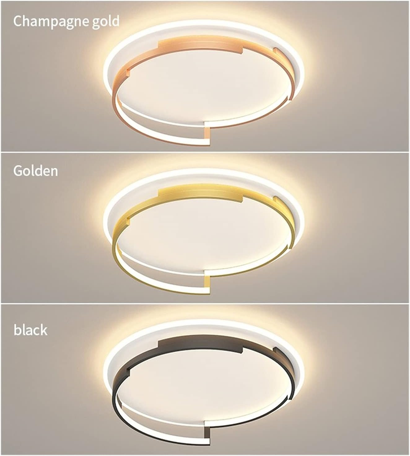 LED Ceiling Light for Bedroom Study Room Luminarias para Teto Led Lights for Home Round Lighting Fixture Modern (Color : Gold, Size : M-50cm)